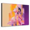 Abstract - Portret - Vrouw - Kleurrijk Textielframe zwart klein -3d