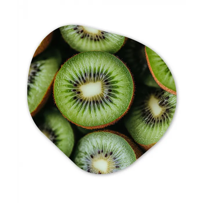 Kiwi - Fruit - Groen Wandcirkel Organisch Aluminium middel -3d