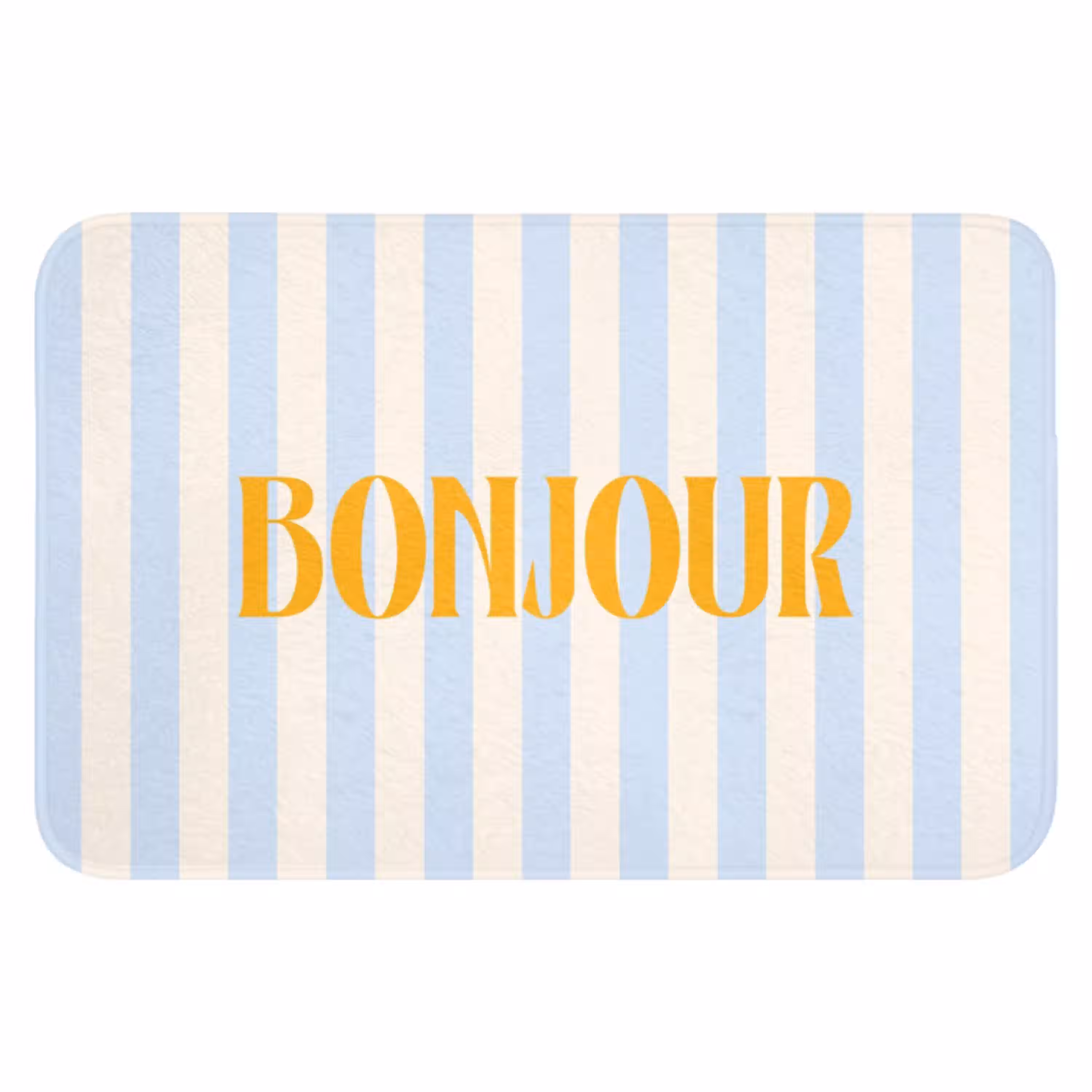 Oranje - Blauw - Strepen - Bonjour WCmat klein -3d