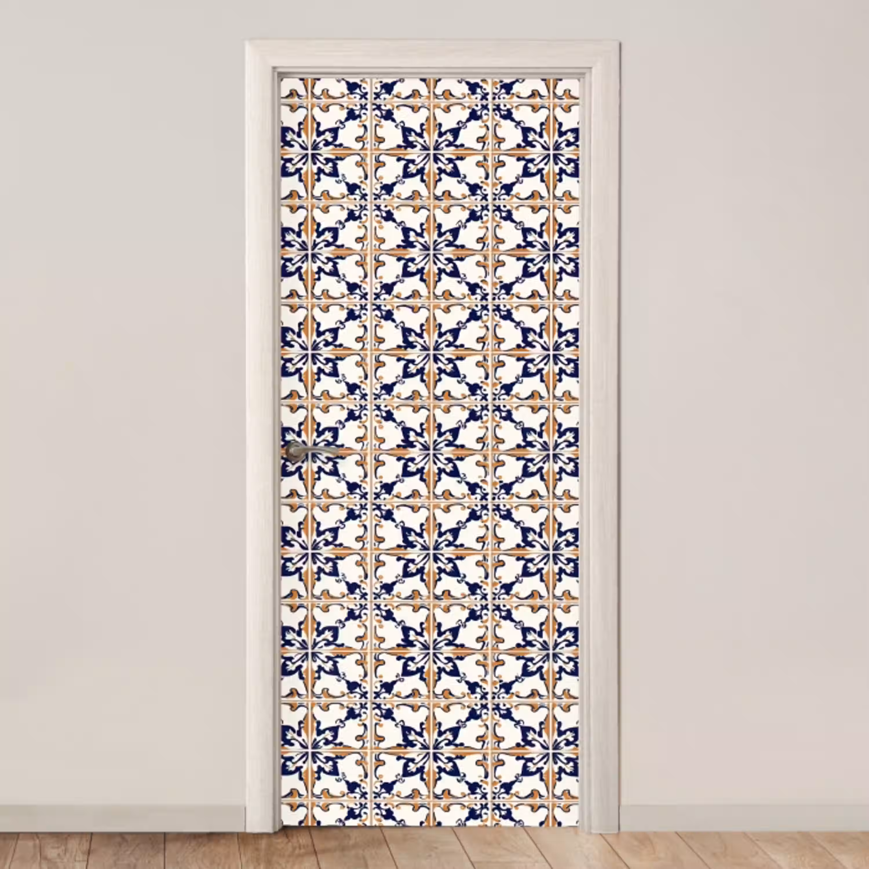 Klassiek - Patroon - Kleurrijk deurposter klein 289 -3d_beige