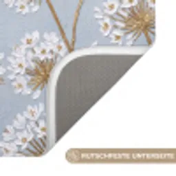 Illustratie - Bloemen - Blauw Badmat klein -USP_AntislipDE