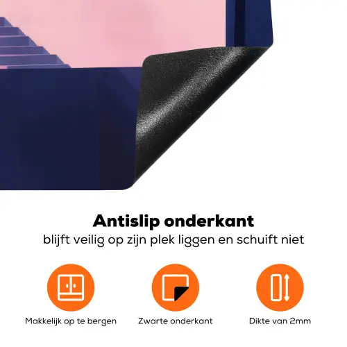 Kat - Trap - Gebouwen - Schaduwcontrasten Inductie beschermer vinyl 3mm klein -zzzzzzz-td-onderkant