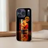 Glas - Ijsblokjes - Drinken - Bruin Telefoonhoesje iPhone 17 Pro klein -sfeer2