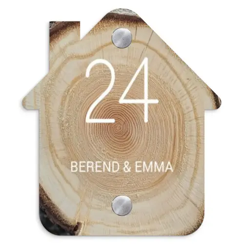 Baumscheibe - Klassisch Naambord Huisje klein -3d