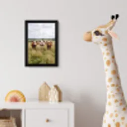 Koeien - Portret - Weide - Boerderij - Nieuwsgierig fotolijst zwart zonder passe partout klein -usfeer4_kinderkamer