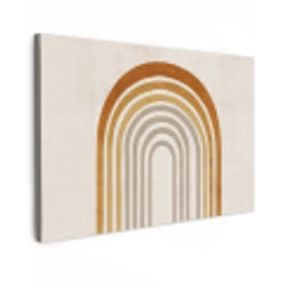 Minimalistisch - Boog - Lijnen - Beige Tuinposter op houten frame 2 cm dik klein -3d