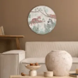Jungle - Rustiek - Pastel Akoestische PET Vilt - Rond klein -sfeer1