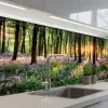 Bos - Bloemen - Lavendel - Zon - Paars - Natuur keuken achterwand 2 middel -3d_schuin