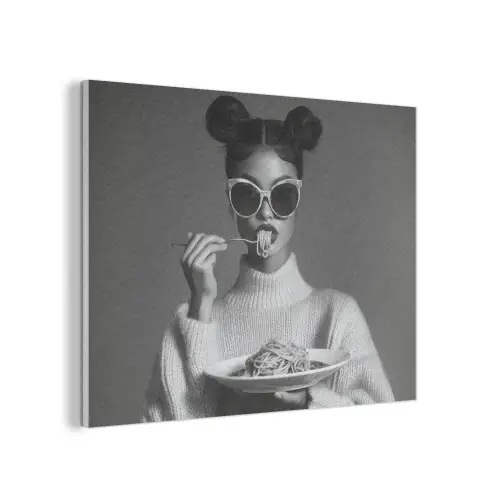 Vrouw - Pasta - Zonnebril PET vilt klein -3d