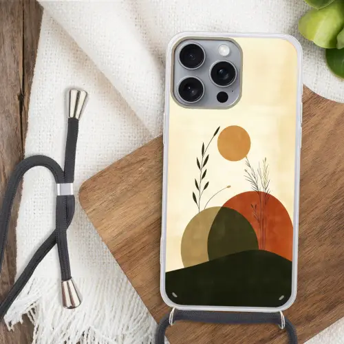 Planten - Abstract - Vormen Hoesje iPhone 16 Pro Max met koord klein -sfeer4