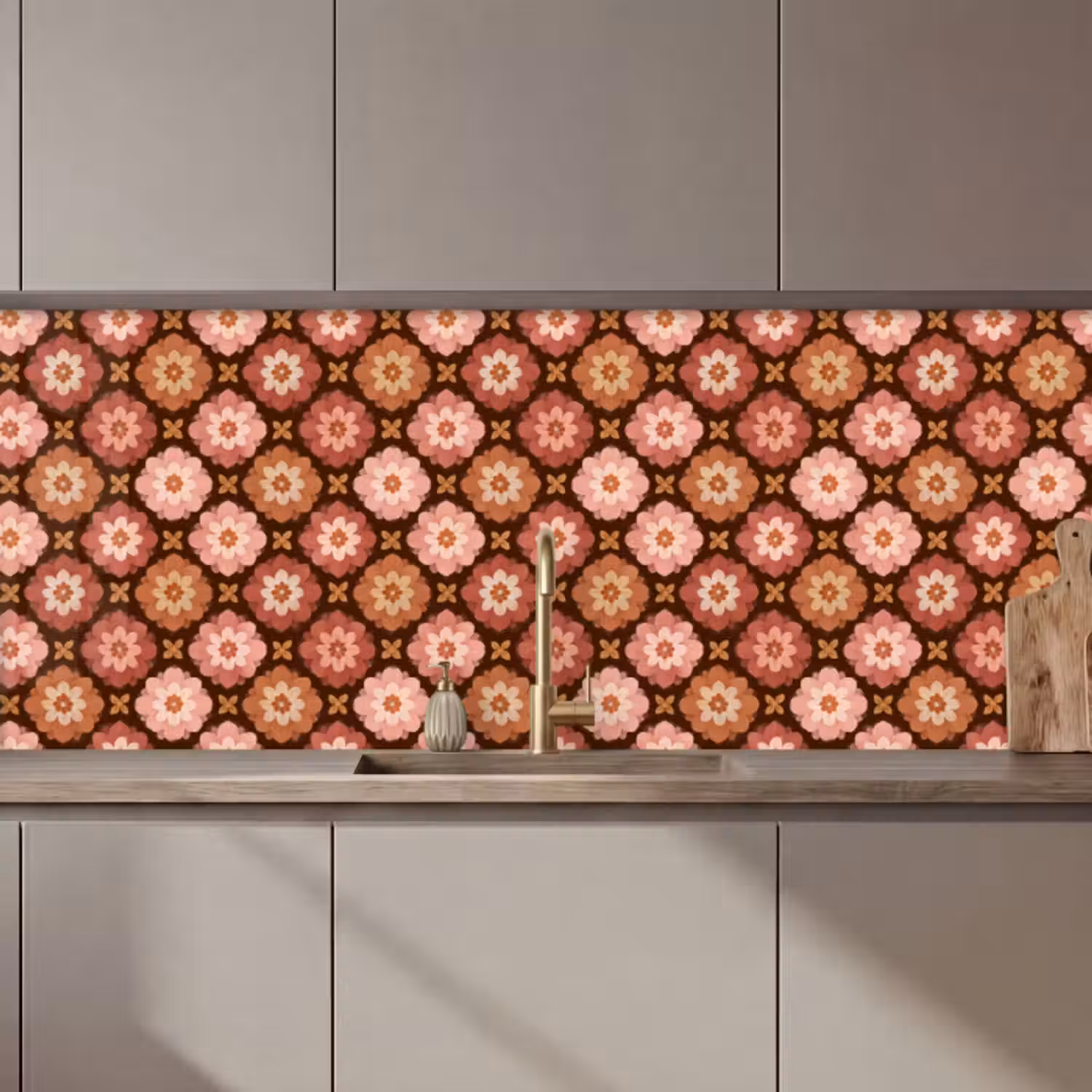 Küchenrückwand - Geometrisch - Blumig - Farbenfroh