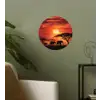 Savanne - Olifanten - Zonsondergang Wandcirkel behangsticker klein -sfeer2