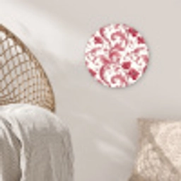 Barok - Patroon - Rood Wandcirkel kunststof plaat 5mm dik klein 188 -sfeer5