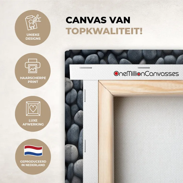 Koele - Grijze - Kiezels canvas 2cm xxl 828 -sfeer2
