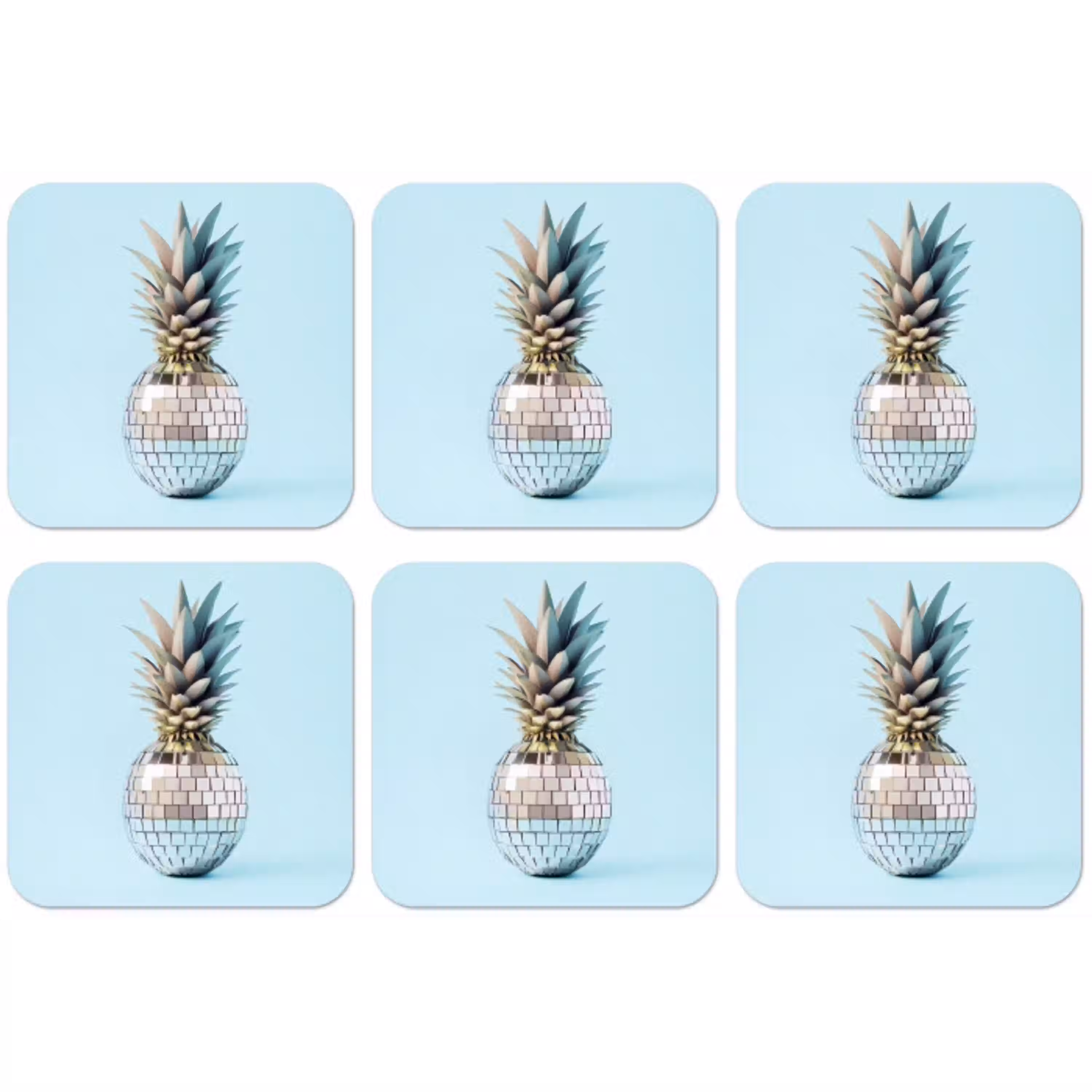 Blauw - Ananas - Disco - Discobal onderzetter kurk middel -zkaufland3dotto