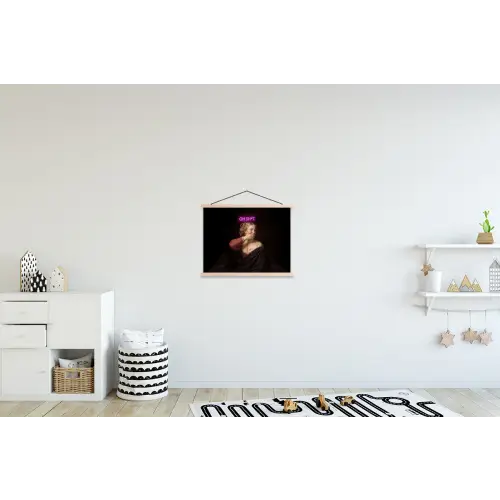 Quote - Neon - vrouw textielposter latten blank klein -kinderkamer