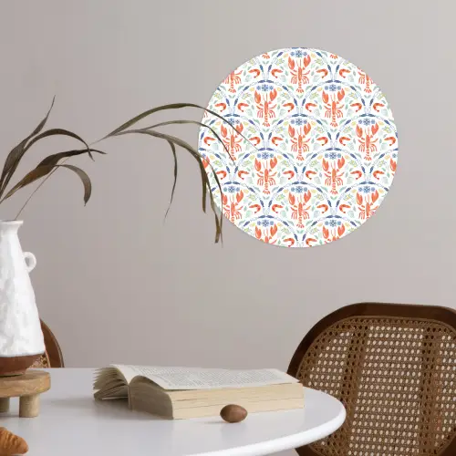 Sfeer - Oranje - Blauw - Groen Wandcirkel behangsticker klein 186 -sfeer3