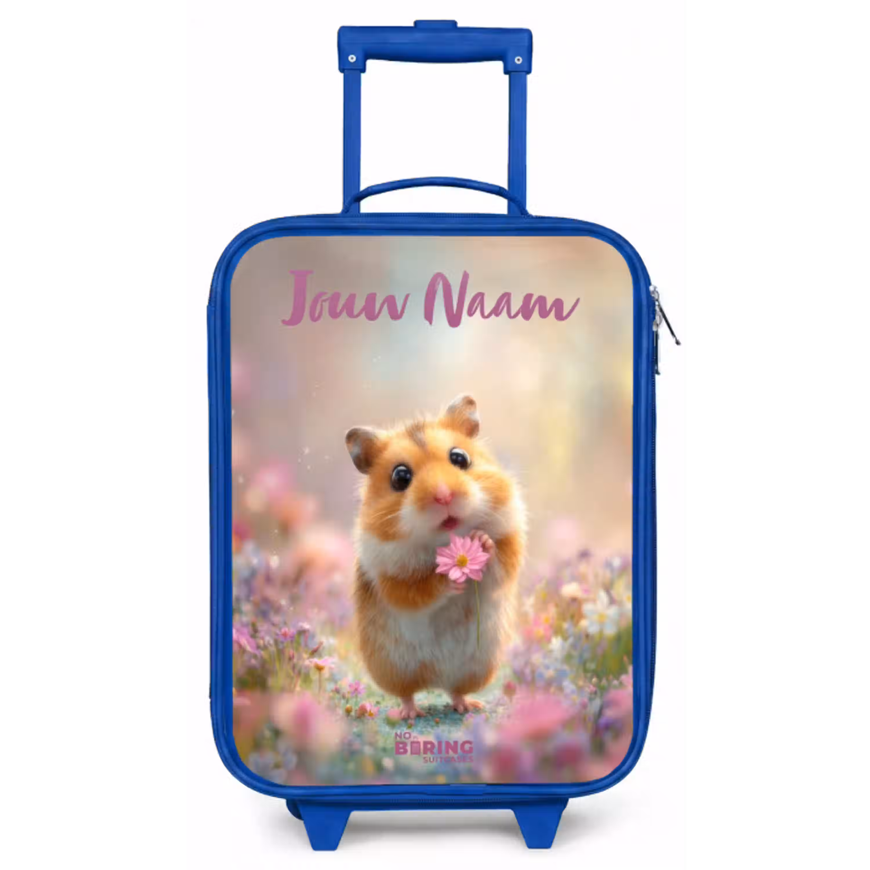 Hamster - Bloem - Natuur - Dier Kinderkoffer - Blauw klein -zz3dotto
