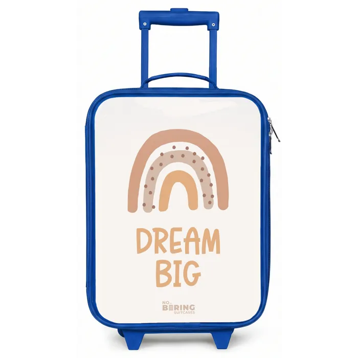 Regenboog met de quote 'Dream Big' Kinderkoffer - Blauw klein -zz3dotto