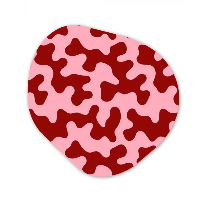 Modern - Abstract - Rood Wandcirkel Organisch Forex 3mm klein 629 -3d