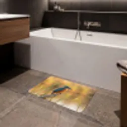 IJsvogel - Tak - Water - Kleurrijk - Levendig Badmat klein -sfeer3