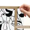 Lijnen - Gezichten - Zwart - Wit Light Box met batterij (Wandlamp) middel 907 -USP_websiteprintNL