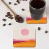 Heuvels - Oranje - Zon - Abstract onderzetter kurk middel -sfeer2