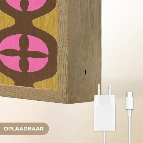 Modern - Patroon - Roze Light Box met batterij (Wandlamp) middel 907 -USP_websiteoplaadbaarNL
