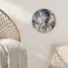 Marmer - Grijs - Blauw - Luxe - Goud Wandcirkel kunststof plaat 5mm dik klein -sfeer5