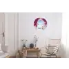 Zee - Roze - Bloemen - Poort Wandcirkel aluminium klein -woonkamer