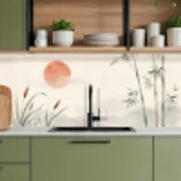Minimalistisch - Bamboe - Groen keuken achterwand 2 middel -sfeer3