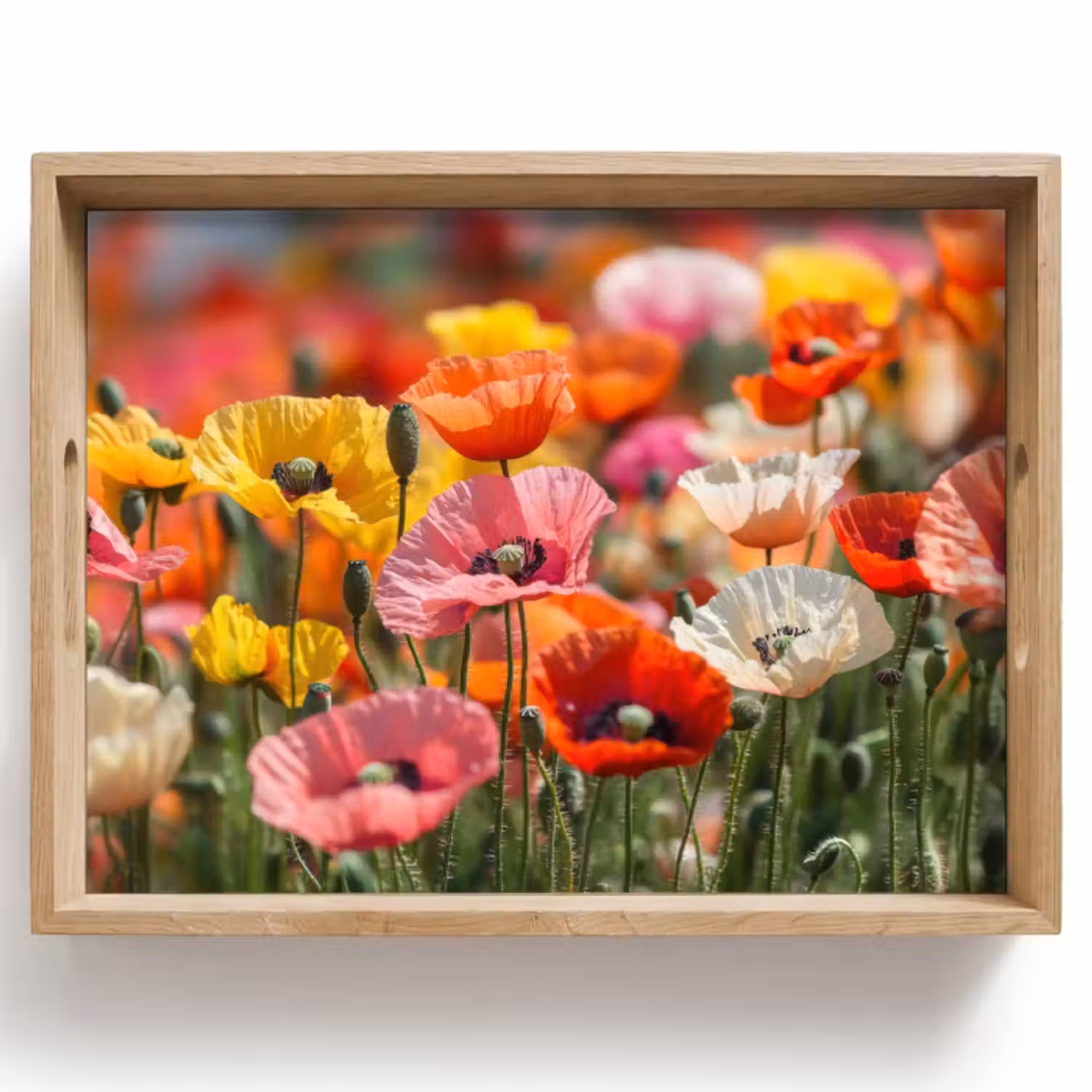 Dienblad - Bloemenveld - Klaprozen - Kleurrijk