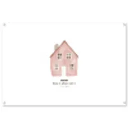 Huisje - Roze - Quote - Moeder tuinposter los doek groot -3d