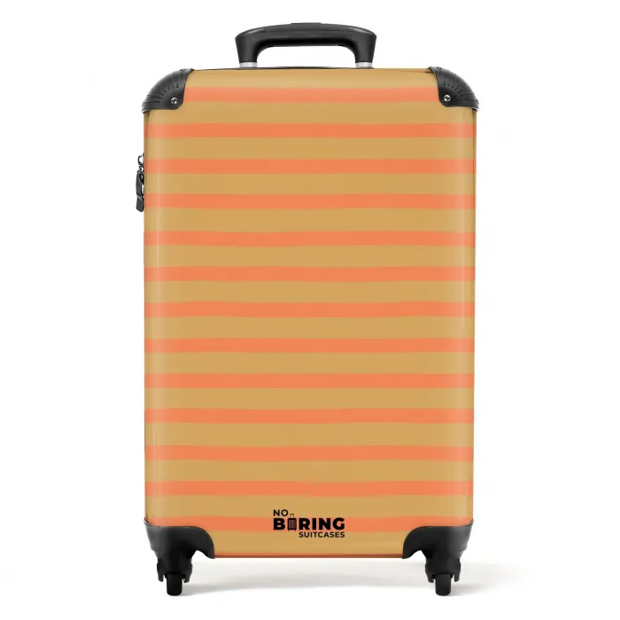Streep patroon oranje NBS - Handbagage koffer - Kinderen Unisex middel -productfoto_recht