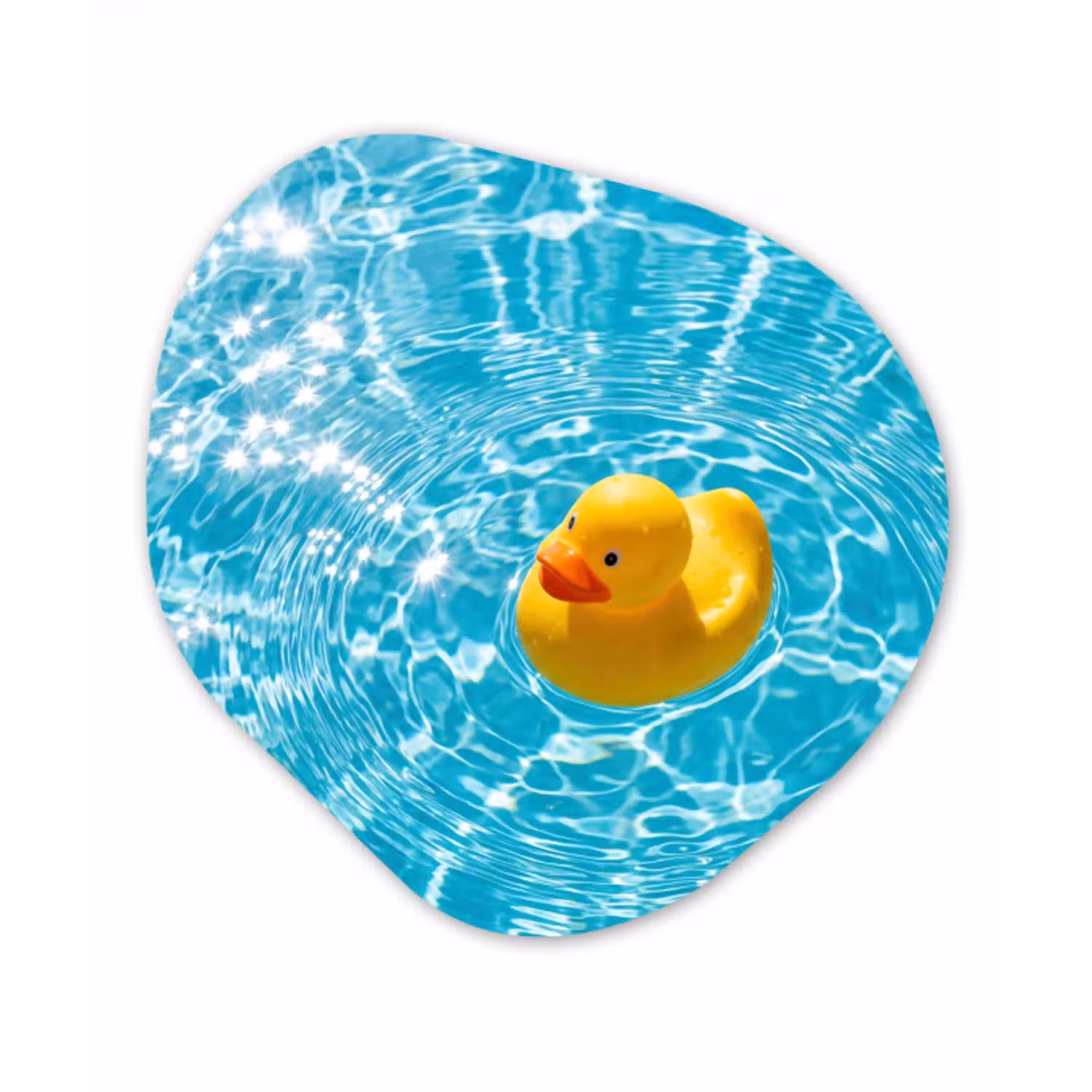 Badeend - Dobberen - Blauw Wandcirkel Organisch Aluminium middel -3d
