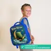 Groen monster op maansikkel Kinderrugzak - Blauw middel -sfeer3_NL