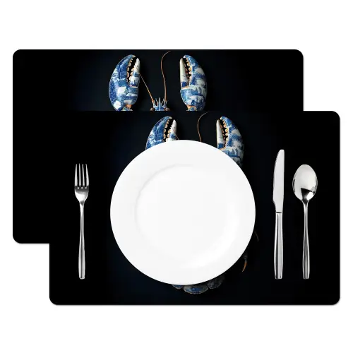 Kreeft - Delftsblauw - Schild - Stoer Placemat vinyl groot -zzsfeer2_Kitchenyeah-website