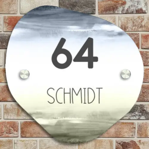 Aquarelachtergrond - Modern Naambord Organisch middel -sfeer10