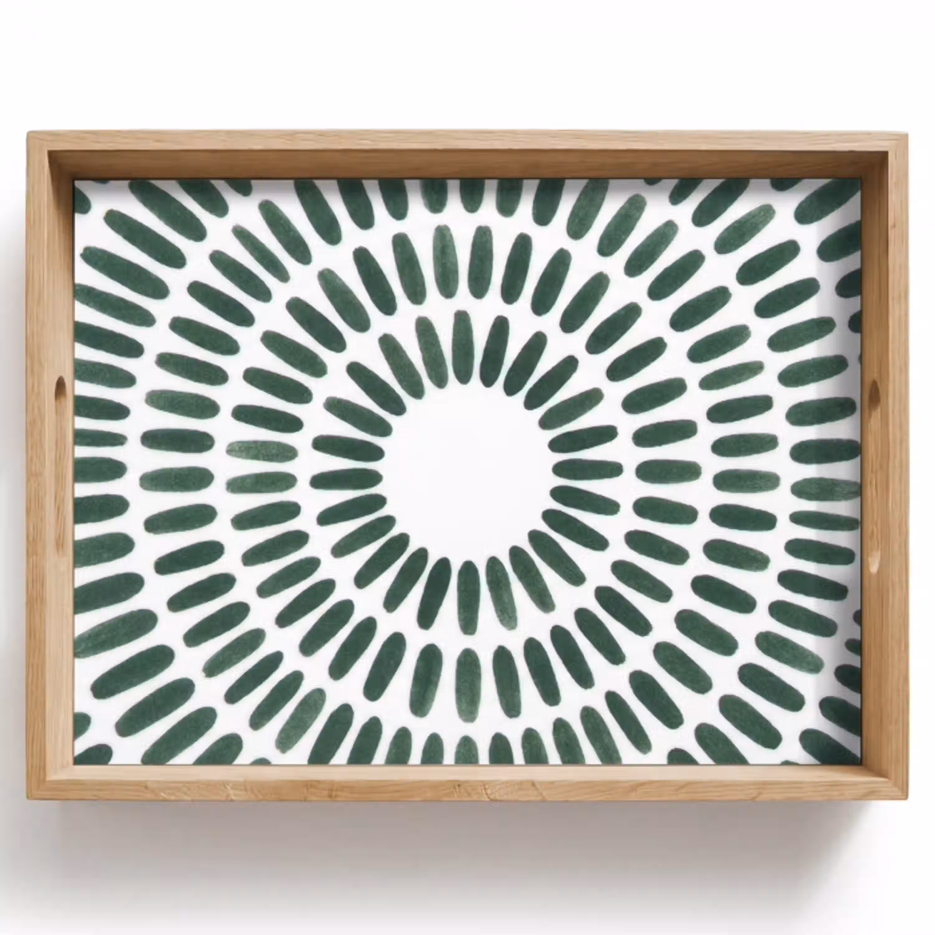 Abstract - Cirkel - Patroon - Modern - Groen Dienblad Rechthoek middel -z3d_shopping