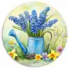 Gieter - Lavendel - Bloesems KitchenYeah - Keuken - Wandcirkel Forex klein -3d