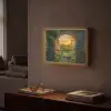 Poort - Planten - Zonsondergang Light Box met batterij (Wandlamp) middel -sfeer1