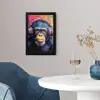 Graffiti - Chimpanzee - Street art - Koptelefoon - Aap fotolijst zwart zonder passe partout klein -sfeer4
