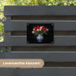 Rode - Bloemen - Tulpen - Vaas tuinposter los doek klein -sfeer3