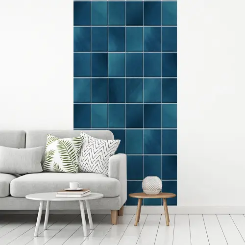 Keramiek - Structuur - Tegel - Blauw fotobehang vinyl groot 64 -woonkamer