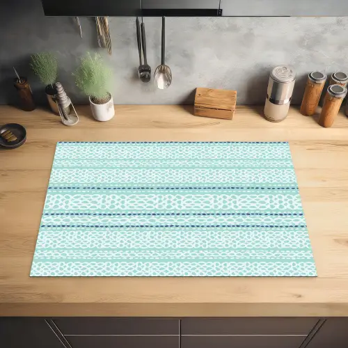 Lijnen - Blauwgroen - Patroon Inductie beschermer vinyl 3mm klein 276 -sfeer5