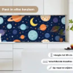 Ruimte - Planeten - Kleurrijk keuken achterwand 2 middel -sfeer4_NL