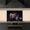 Bloemen - Vintage - Pastel - Zwart - Boeket keuken achterwand spatscherm klein -sfeer1