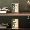 Japandi - Vogel - Groen Light Box met kabel (Tafellamp) klein -sfeer3