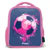 Voetbal -  Verf - Roze - Blauw Kinderrugzak - Roze middel -3d