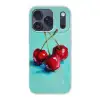 Kersen - Rood - Drie - Geverfd Telefoonhoesje iPhone 17 Pro klein -3d